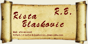 Rista Blašković vizit kartica